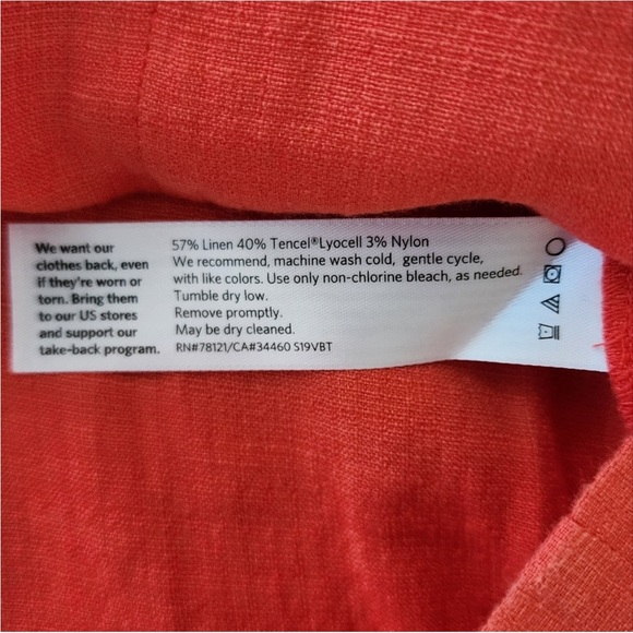 Eileen Fisher Organic Linen Tencel Crepe Dress Sz Small - Picture 5 of 5